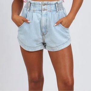 Farm Rio Paperbag Denim Shorts